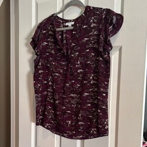Calvin Klein Women's Blouse in Burgundy and Gray